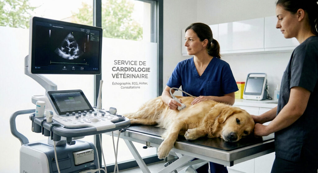 échographie cardiaque chien chat vétérinaire levallois